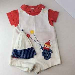 Baby Togs Inc 2 Piece Outfit Size 24 Months One Piece With Shirt And Hat Clown